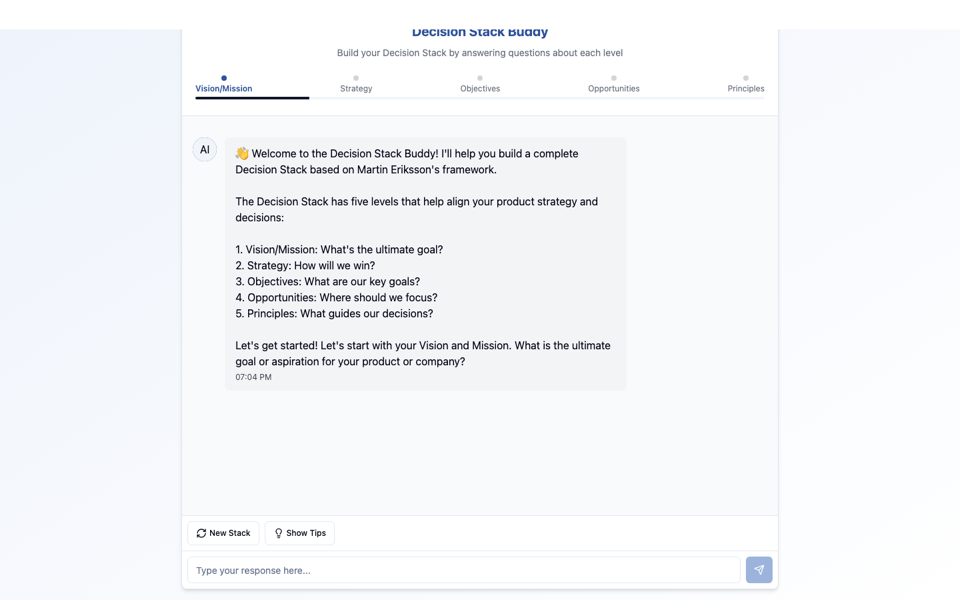 Decision Stack Buddy app